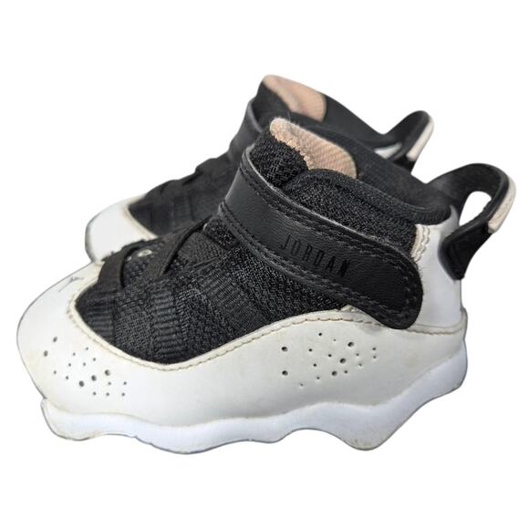 Nike Jordan 6 Rings Shoes Toddler Size 4C White Black Crater Easy On DV3179-100 - Picture 3 of 10